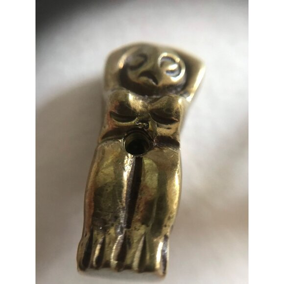 Vtg 1970's Male Female Screw Together Molten Brass Cufflinks Brutalist Modernist - Picture 6 of 10